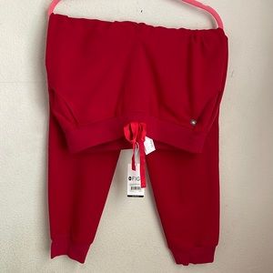 FIGS HIGH WAISTED JOGGERS - RED
